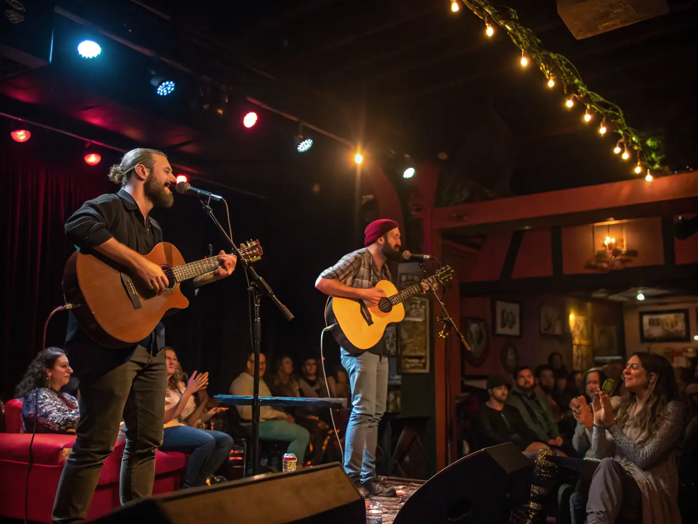 A dynamic image showcasing a live musical performance at a local venue, highlighting OAC's support for regional artists and the promotion of live music events.